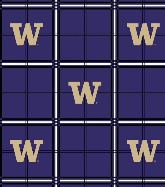 University of Washington Huskies Flannel Fabric 42" Plaid