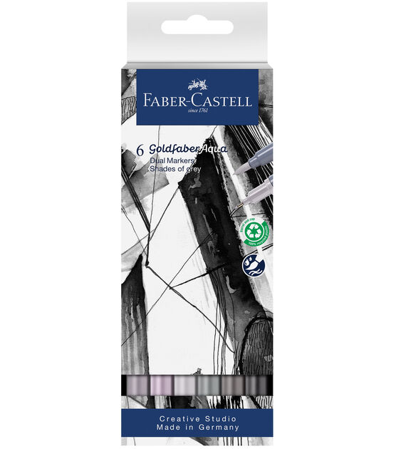 Faber-Castell Goldfaber Aqua Dual Marker Wallet of 6 Shades of Grey