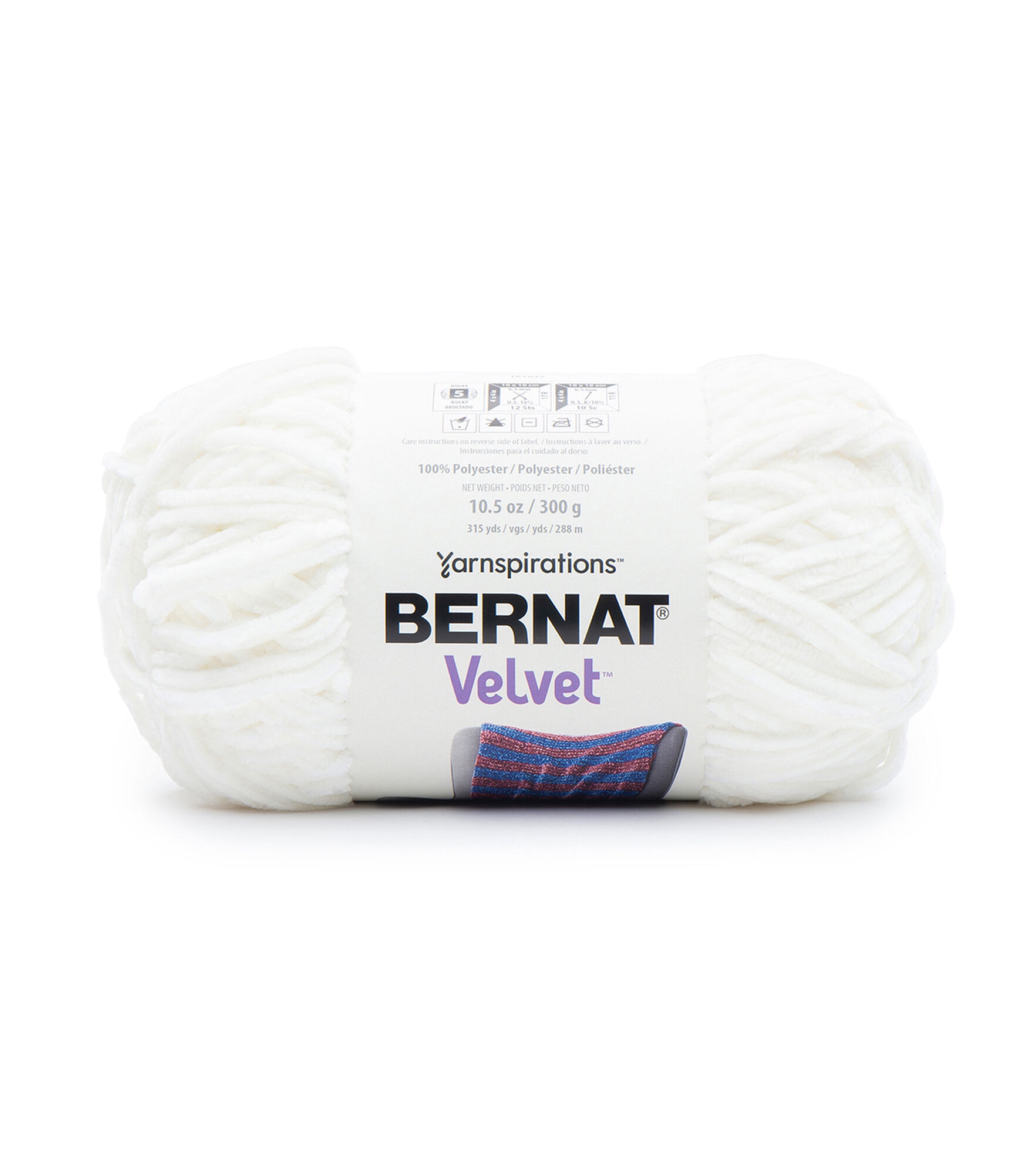Bernat Velvet 315yds Bulky Polyester Yarn, White, hi-res