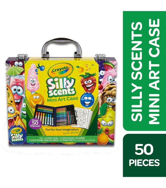 Crayola Silly Scents Mini Art Case 52pcs w/Pages + Scented Crayons