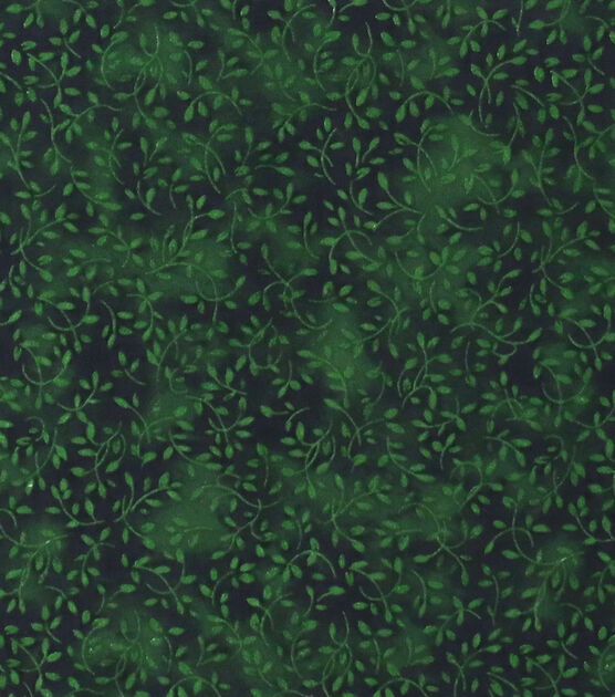 Hunter Green Leaves Quilt Cotton Fabric by Keepsake Calico