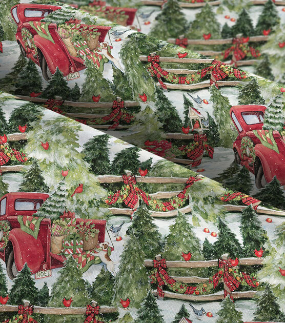 Springs Creative Pine Trees & Fence Christmas Cotton Fabric, , hi-res, image 3