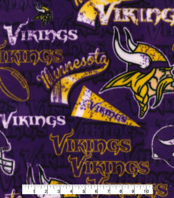 Fabric Traditions Minnesota Vikings Fleece Fabric Retro, , hi-res, image 2