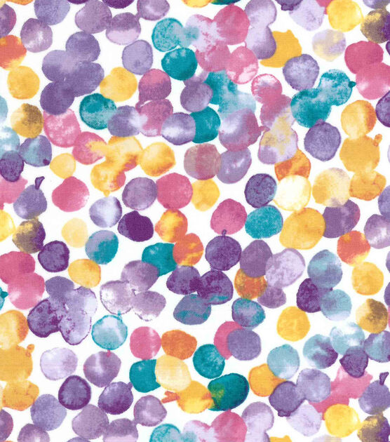 Premium Cotton Fabric Purple Watercolor Dots