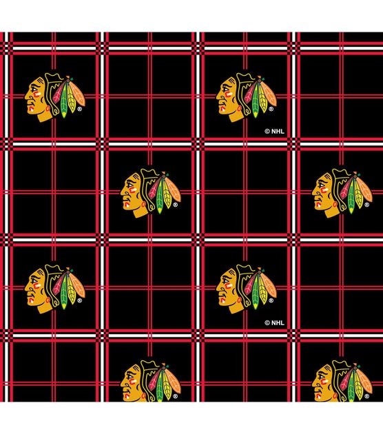 Chicago Blackhawks Flannel Fabric Plaid