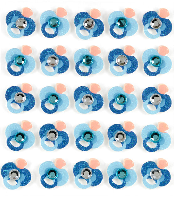 Jolee's Boutique 25 Pack Glitter Repeat Stickers Blue Pacifier