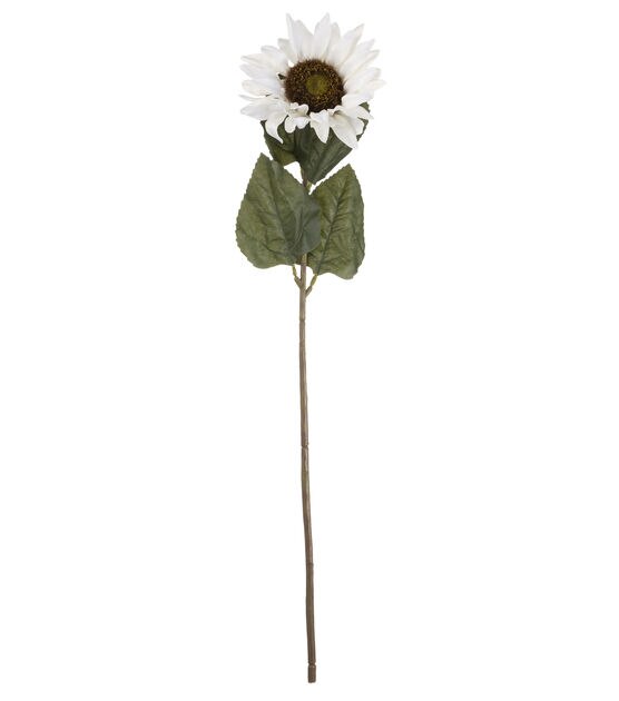 27" White Sunflower Stem by Bloom Room