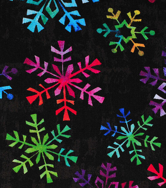 Bright Snowflakes Christmas Cotton Fabric, , hi-res, image 2