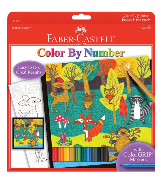 Faber-Castell 15ct Forest Friends Color By Number Kit