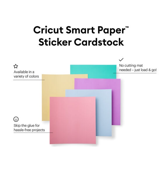 Cricut 13" x 13" Pastels Smart Paper Sticker Cardstock Sheets 10ct, , hi-res, image 2