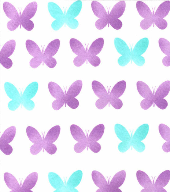 Butterfly Silhouette Nursery Flannel Fabric