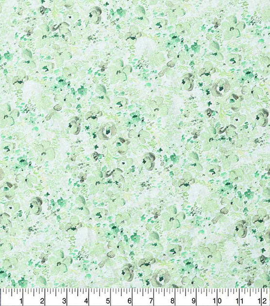 Green Watercolor Ditsy Floral Quilt Cotton Fabric by Keepsake Calico, , hi-res, image 2