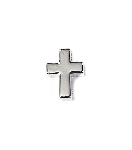 5pc Silver 2 Hole Cross Metal Spacer Beads by hildie & jo