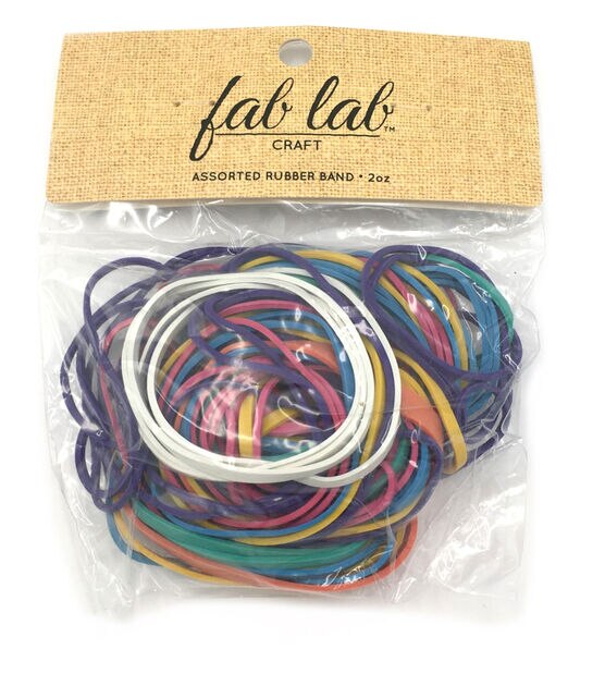 Fab Lab 2oz Multicolor Assorted Size Rubber Bands