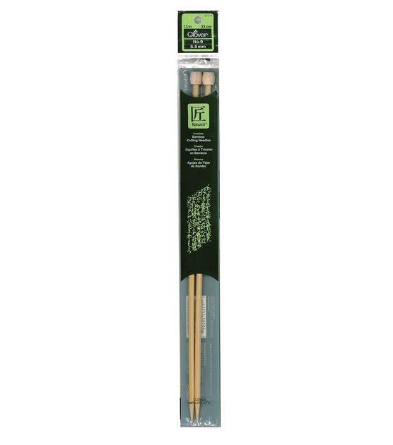 Clover 13" Bamboo Size 9 Single Point Knitting Needle Set