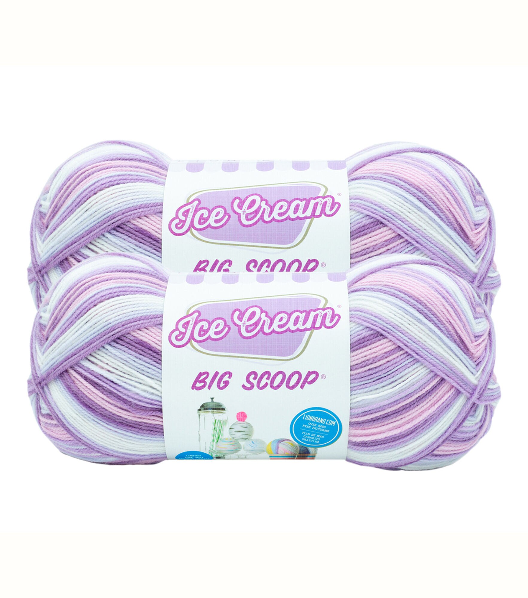 Lion Brand Ice Cream Big Scoop Yarn 2 Bundle