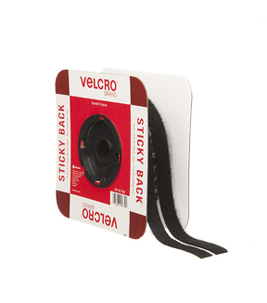 VELCRO Brand Sticky Back Tape, Black, swatch