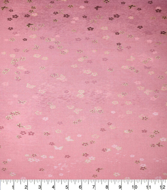 Camila Ombre Flowers Premium Cotton Fabric, , hi-res, image 1