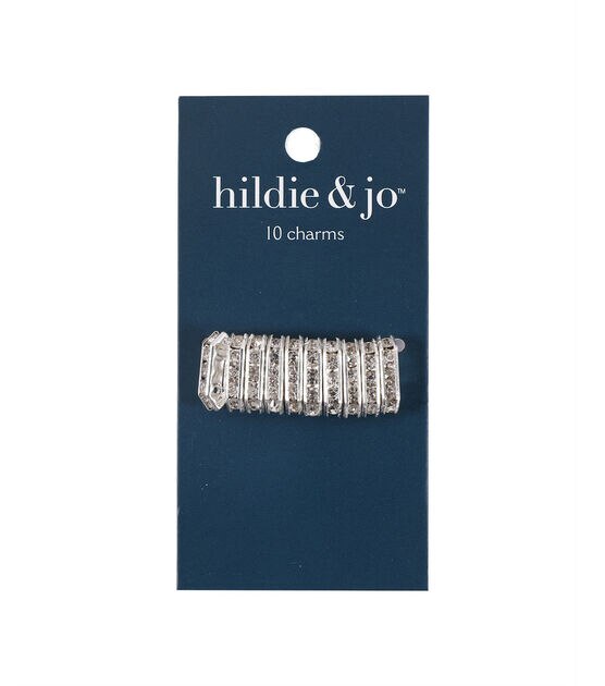 10pk Silver Oblong Decorative Charms by hildie & jo