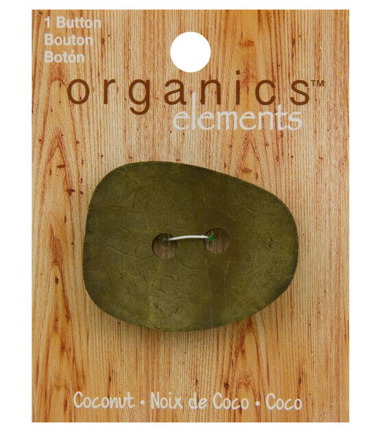 Organic Elements 2" Green Coconut Oval 2 Hole Button