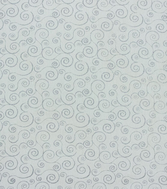 Swirl Vines Christmas Glitter Cotton Fabric, , hi-res, image 1