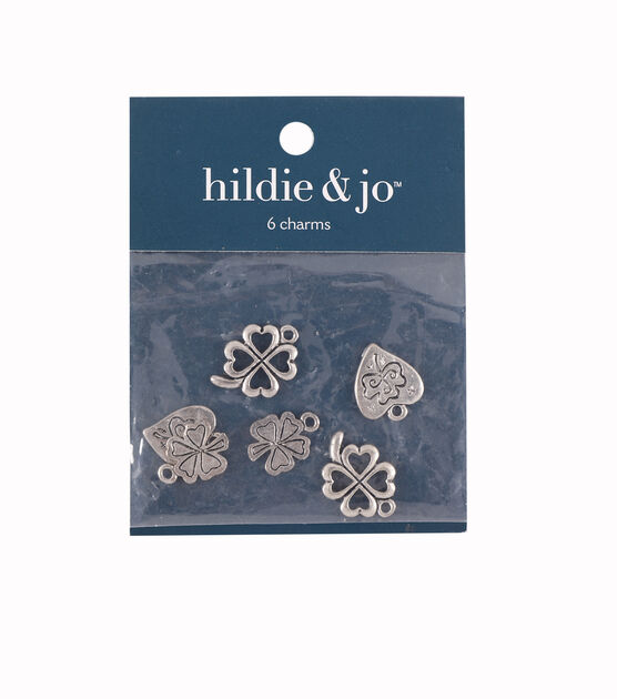 6ct Silver Metal Shamrock Charms by hildie & jo