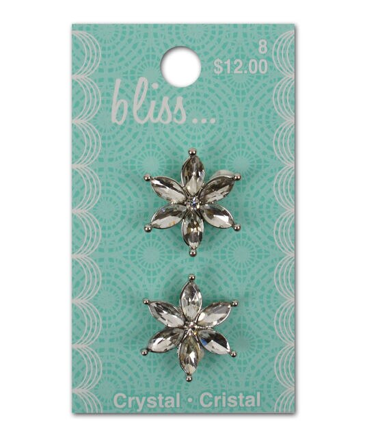 Bliss 3/4" Crystal Petals Shank Buttons 2pk