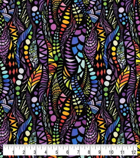 Bright Zentangle Quilt Cotton Fabric by Keepsake Calico, , hi-res, image 3