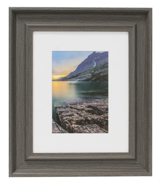BP 8"x10" Matted to 5"x7" Rustic Gray Wall Frame