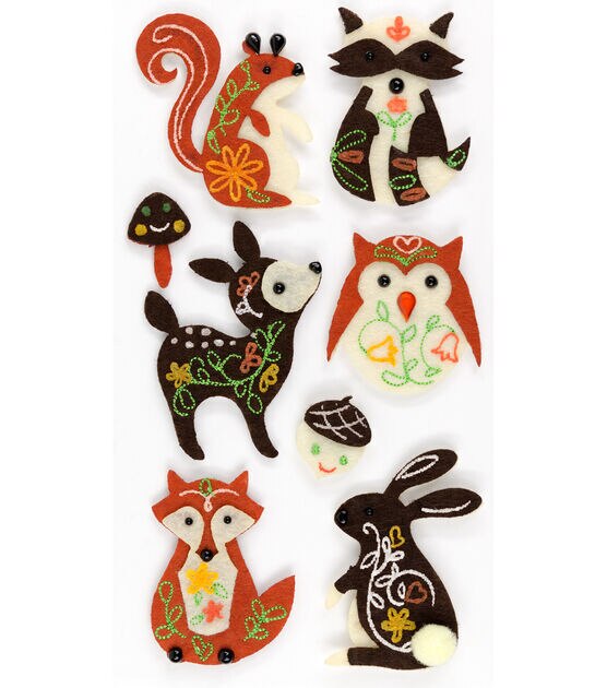 Jolee’s Boutique Felt Stickers Woodland Animals