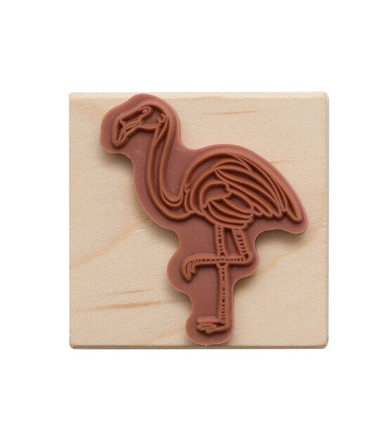 American Crafts Wooden Stamp Flamingo, , hi-res, image 2