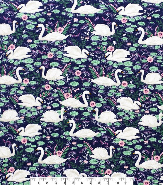 Curious Swans Super Snuggle Flannel Fabric, , hi-res, image 2