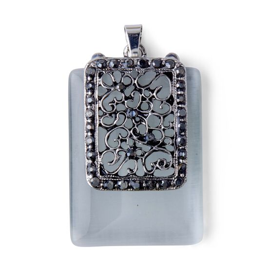 Antique Silver Rectangular Pendant by hildie & jo, , hi-res, image 2