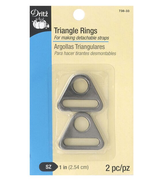 Dritz 1" Triangle Rings Gunmetal