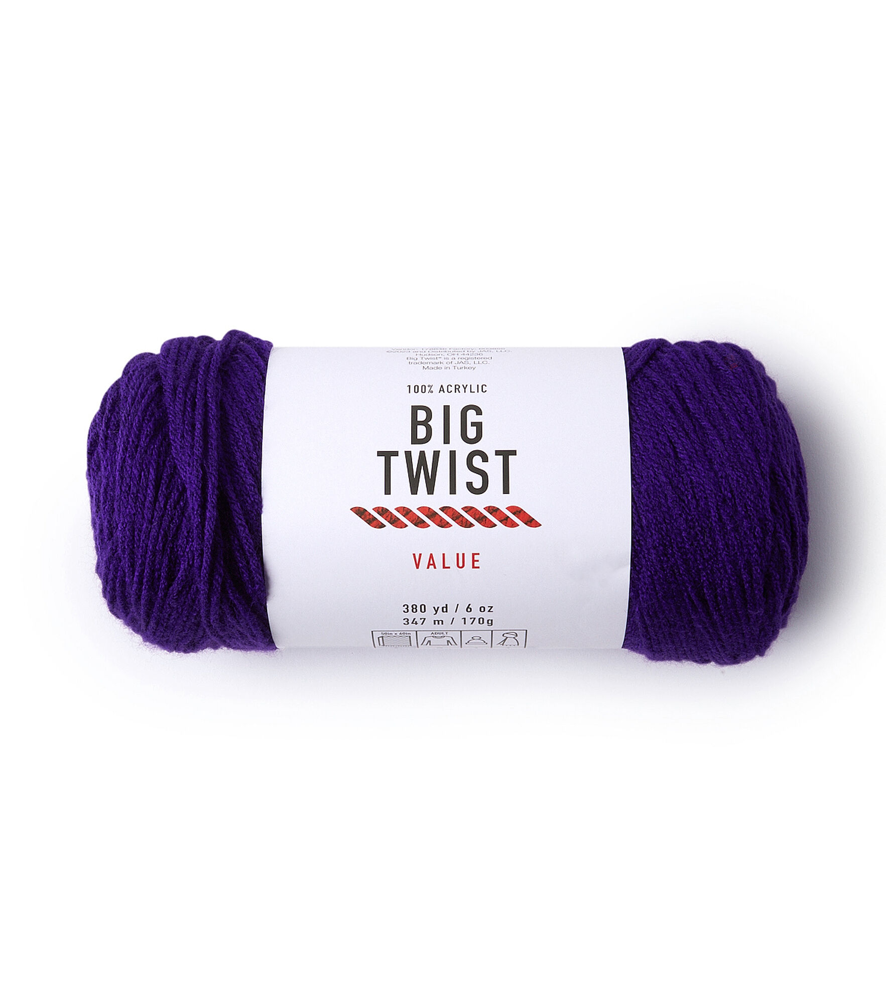 Value 380yd Worsted Acrylic Yarn by Big Twist, Grape, hi-res