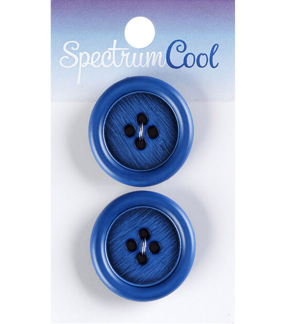 Spectrum Cool 1 1/8" Distressed Blue Round 4 Hole Buttons 2pk
