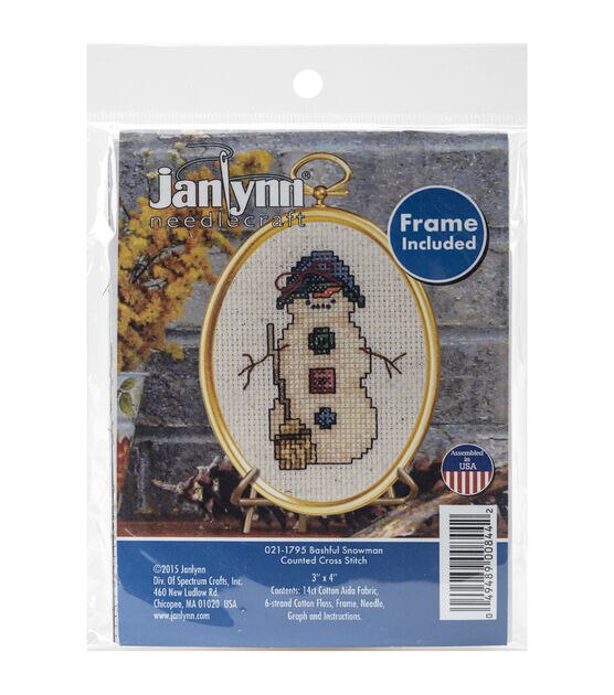 Janlynn 3" x 4" Bashful Snowman Counted Cross Stitch Kit