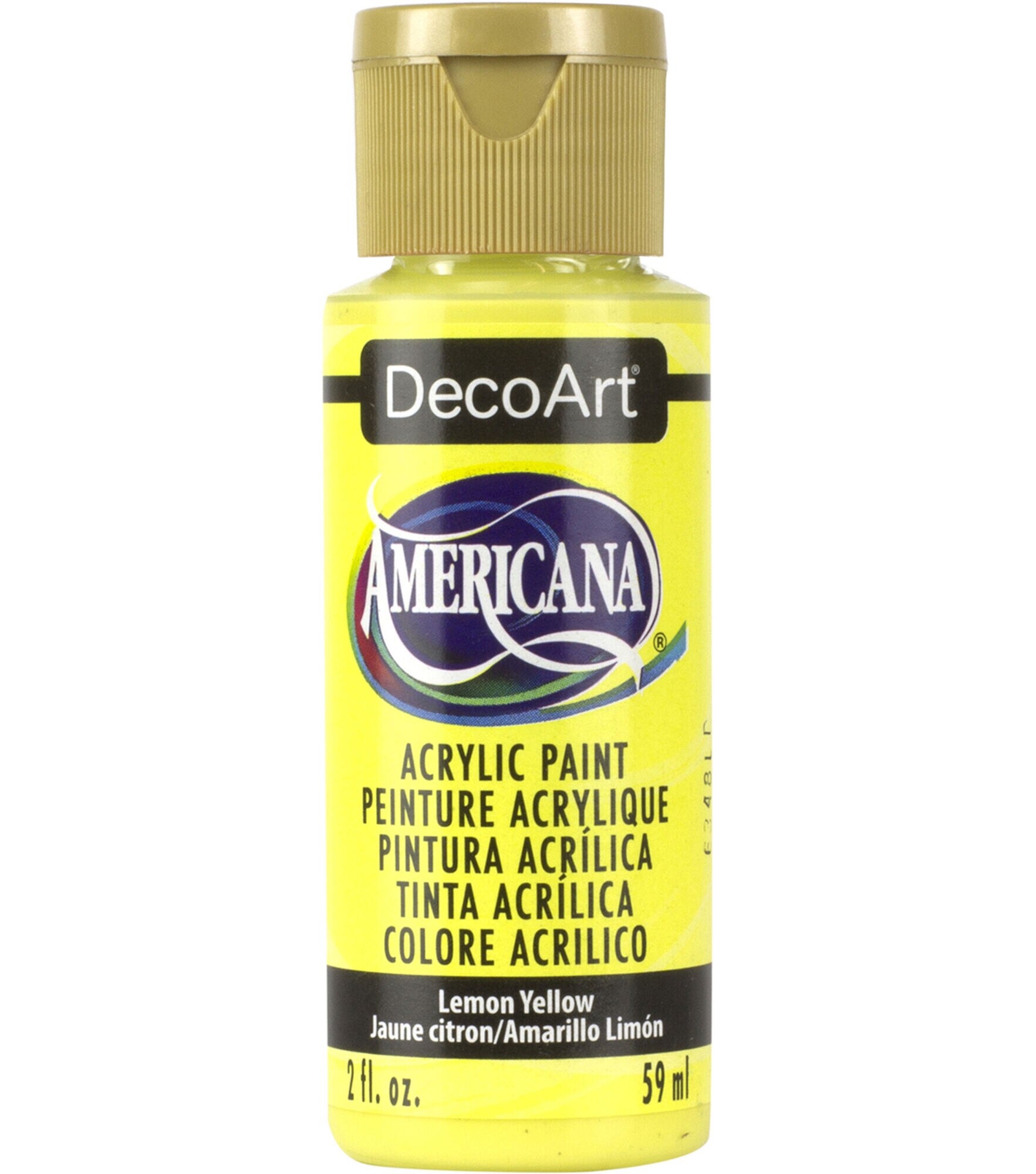 DecoArt Americana Acrylic 2oz Paint, Lemon Yellow, hi-res
