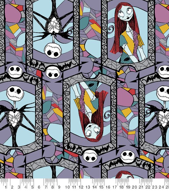 Nightmare Before Christmas Fleece Fabric Sally And Jack Stained Glass