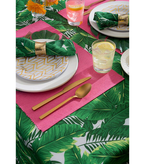 Design Imports Banana Leaf Outdoor Tablecloth 120", , hi-res, image 5