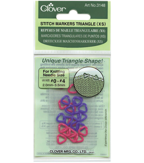 Clover Triangle Stitch Markers XS 24PK