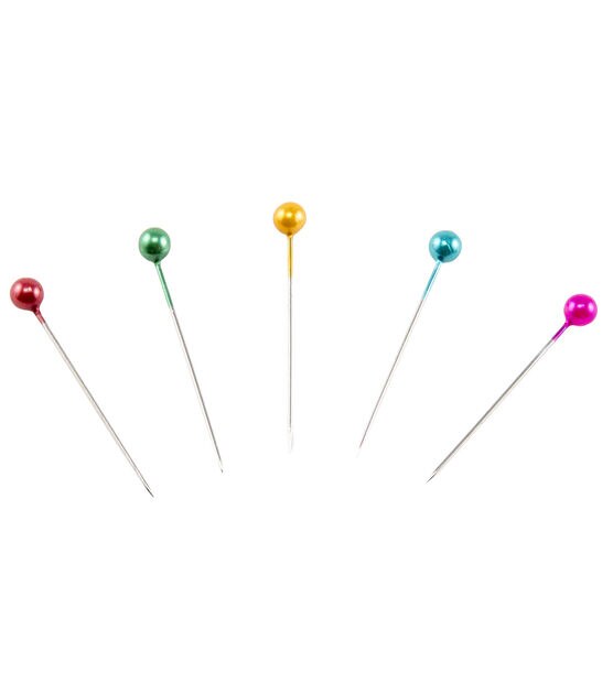 SINGER Pearlized Multi Color Head Straight Pins - Size 20, 1-1/4". 90 ct, , hi-res, image 2