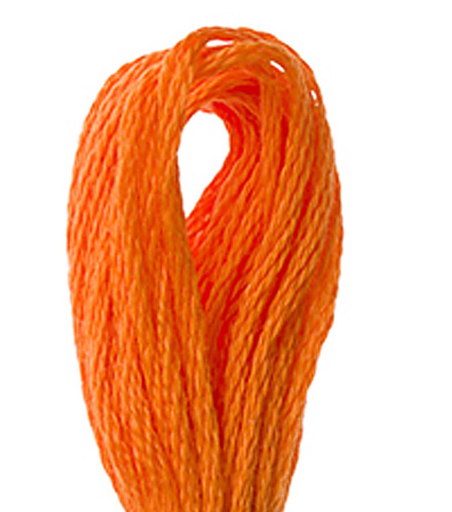 DMC 8.7yd Red & Oranges 6 Strand Cotton Embroidery Floss, 971 Pumpkin, swatch, image 11
