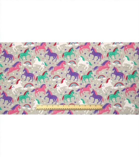 Stars & Hearts Unicorns Super Snuggle Flannel Fabric, , hi-res, image 4