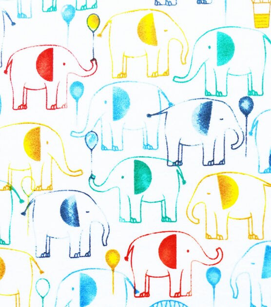 Up Up Away Elephant Nursery Flannel Fabric by Lil' POP!