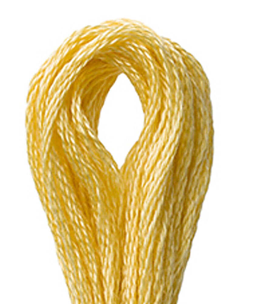 DMC 8.7yd Neutrals 6 Strand Satin Embroidery Floss, 3822 Light Straw, swatch, image 6