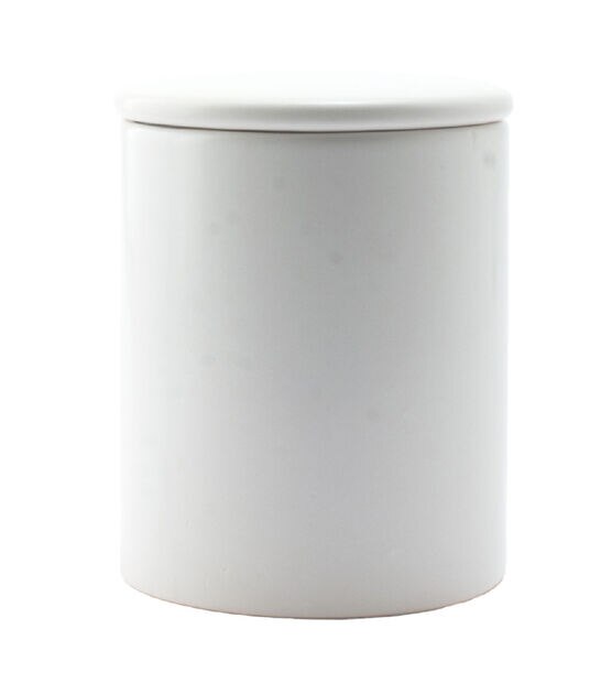 Northern Lights Candle Making White Cermaic Jar With Lid