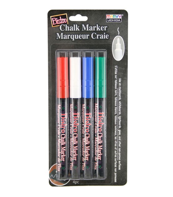 Marvy Uchida 4ct Primary Fine Tip Bistro Chalk Markers