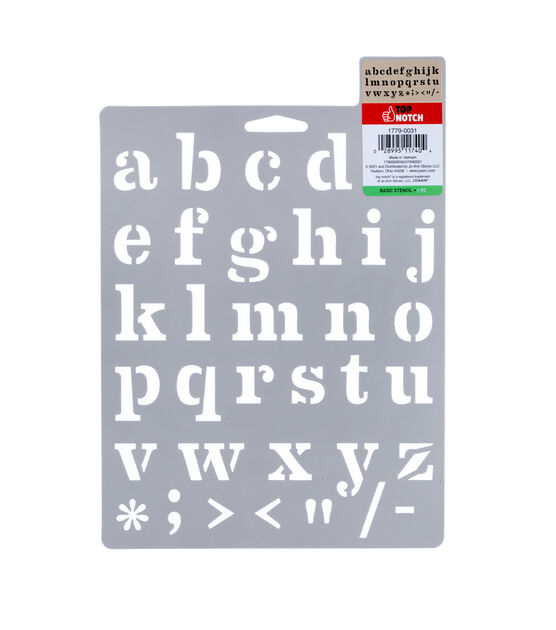 7 x 10 Alphabet Bold Lowercase Paper Stencil by Top Notch