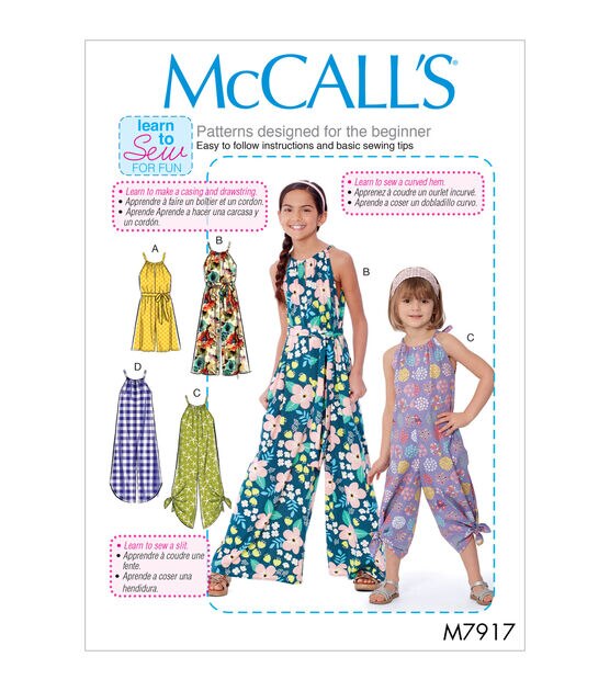 McCall's M7917 Size 3 to 14 Child's & Girl's Sportswear Sewing Pattern, , hi-res, image 1